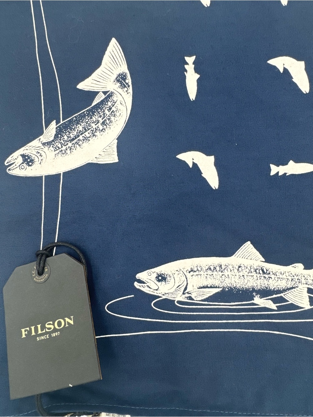 NWT! FILSON Salmon Bandana, Navy & White 🆕